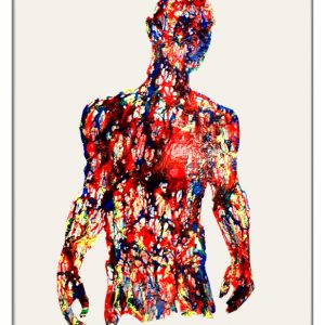 Macchina Anatomica I painting on plexiglass by Marco Pettinari